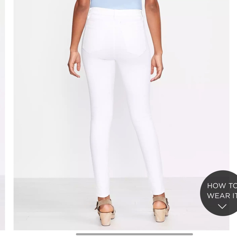 High Rise Skinny Jeans In White - Picture 2 of 3